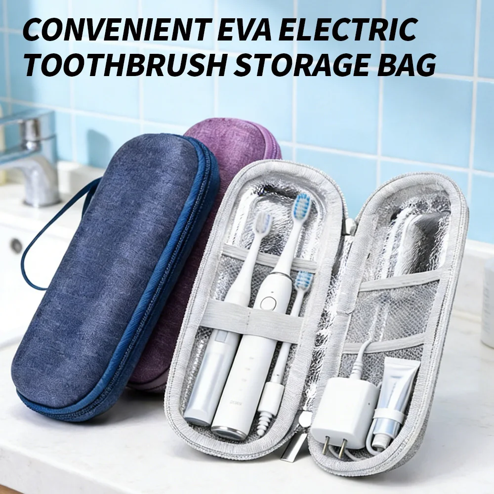 S03006480d9b14efda9a6084e1b4fdc48k.webp Travel Electric Toothbrush Storage Case Waterproof Dustproof EVA Shockproof Protective Bag for Daily Use - Image 1