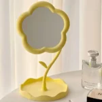 Cute Flower Design Desktop Mirror Creative Bedroom Home Decor Gift High Aesthetic Value Gao Yan Style Vanity Decorative Mirror - Image 9
