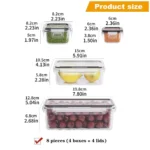 8-PC BPA-Free Airtight Food Containers with Locking Lids - Microwave/Freezer Safe PP Plastic Storage for Dry Goods/Fruit/Veggies - Image 7