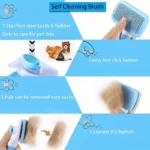Pet Hair Remover Brush - Effective Shedding Control Gentle Deshedding Comb for Dogs Cats Long Hair Grooming Daily Use & Bathing - Image 6