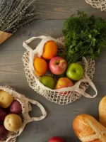 1Pc Portable Reusable Grocery Shopping Bag Mesh Mesh Bag Foldableable Grocery Bag Fruit and Vegetable Bag - Image 4