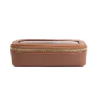 Customized name PU leather transparent makeup brush makeup bag portable storage bag daily necessities storage accessory - Image 12