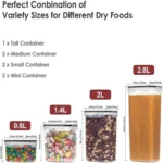 Kitchen 7pcs Food Containers Set BPA Free Plastic Airtight Storage Box With 10stickers and Pen - Image 2