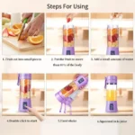 380ml Portable Blender USB Rechargeable 6 Blades Mini Juicer Cup, Personal Fruit Mixer for Milkshake Smoothie Travel - Image 9