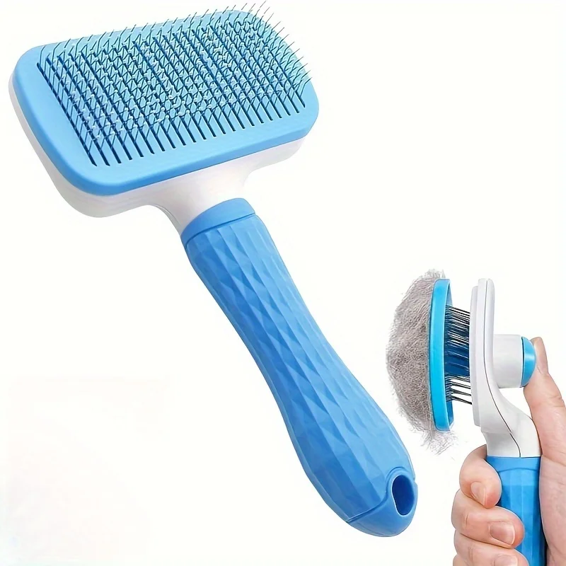 S321b7e7d489e4290a2e04bb88dd1b9bef.webp Pet Hair Remover Brush - Effective Shedding Control Gentle Deshedding Comb for Dogs Cats Long Hair Grooming Daily Use & Bathing - Image 1