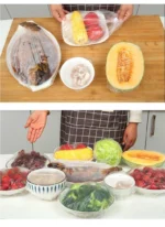 Transparent Elastic Cling Film Cover Fruits Foods Hair Covers Barthroom Kitchen PE Lids Storages Freshness Seal Wraps Disposable - Image 11