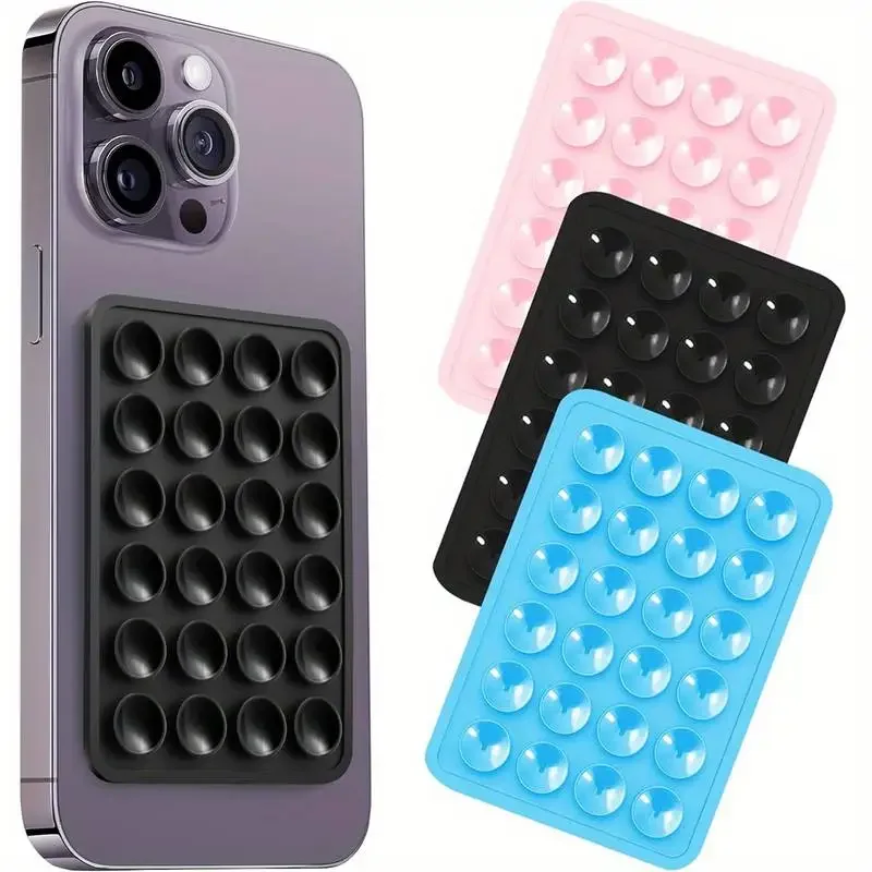 S41416243ca244ee4b5ff2e8618f0371fK.webp Silicone Suction Phone Holder Mat Multifunctional Suction Cup Wall Stand Square Anti-Slip Single-Sided Case Mount Back Sticker - Image 1