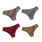 4PCS/Set Seamless Brazilian Panties Women's Sexy Lingerie Cool Ice Silk Low Waist Briefs Soft Solid Ultra-thin Bikini Underwear - Image 14