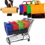 4Pcs/set Foldable Cart Trolley Supermarket Shopping Storage Bags Reusable Eco-Friendly Grocery Shop Handbag Nonwovens Tote Bag - Image 6