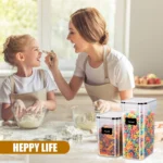 Kitchen 7pcs Food Containers Set BPA Free Plastic Airtight Storage Box With 10stickers and Pen - Image 9