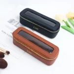Customized name PU leather transparent makeup brush makeup bag portable storage bag daily necessities storage accessory - Image 16