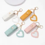 Makeup Pouch Keychain Lipstick Holder Lipstick Keychain Bag Leather Lipstick Bag For Travel Women Daily Use
