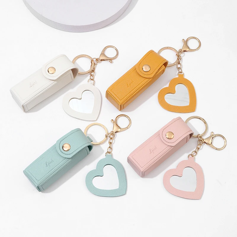 S73eaf4eb317348c283e2d62a5c322e71y.webp Makeup Pouch Keychain Lipstick Holder Lipstick Keychain Bag Leather Lipstick Bag For Travel Women Daily Use - Image 1