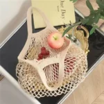 1Pc Portable Reusable Grocery Shopping Bag Mesh Mesh Bag Foldableable Grocery Bag Fruit and Vegetable Bag