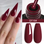 MEET ACROSS 7ml Wine Red Gel Nail Polish Long-Lasting French Style Gel Nail Supplies For Manicure DIY Design Nail Art Varnish - Image 12