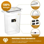 Kitchen 7pcs Food Containers Set BPA Free Plastic Airtight Storage Box With 10stickers and Pen - Image 4
