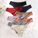 4PCS/Set Seamless Brazilian Panties Women's Sexy Lingerie Cool Ice Silk Low Waist Briefs Soft Solid Ultra-thin Bikini Underwear - Image 5