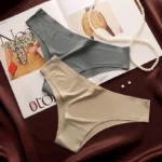 4PCS/Set Seamless Brazilian Panties Women's Sexy Lingerie Cool Ice Silk Low Waist Briefs Soft Solid Ultra-thin Bikini Underwear - Image 6
