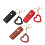 Makeup Pouch Keychain Lipstick Holder Lipstick Keychain Bag Leather Lipstick Bag For Travel Women Daily Use - Image 3