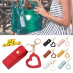 Makeup Pouch Keychain Lipstick Holder Lipstick Keychain Bag Leather Lipstick Bag For Travel Women Daily Use - Image 2