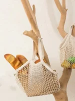 1Pc Portable Reusable Grocery Shopping Bag Mesh Mesh Bag Foldableable Grocery Bag Fruit and Vegetable Bag - Image 8