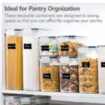 Kitchen 7pcs Food Containers Set BPA Free Plastic Airtight Storage Box With 10stickers and Pen - Image 8