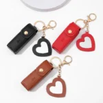Makeup Pouch Keychain Lipstick Holder Lipstick Keychain Bag Leather Lipstick Bag For Travel Women Daily Use - Image 17