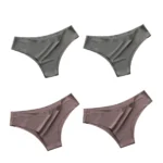 4PCS/Set Seamless Brazilian Panties Women's Sexy Lingerie Cool Ice Silk Low Waist Briefs Soft Solid Ultra-thin Bikini Underwear - Image 13