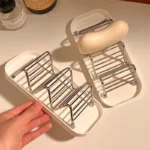 Stainless steel soap rack drainage soap Tray Multifunctional Bathroom Storage Rack bathroom draining box simple soap storage box - Image 4