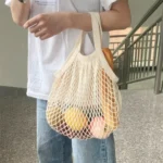 1Pc Portable Reusable Grocery Shopping Bag Mesh Mesh Bag Foldableable Grocery Bag Fruit and Vegetable Bag - Image 2