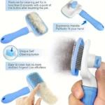Pet Hair Remover Brush - Effective Shedding Control Gentle Deshedding Comb for Dogs Cats Long Hair Grooming Daily Use & Bathing - Image 10