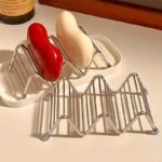 Stainless steel soap rack drainage soap Tray Multifunctional Bathroom Storage Rack bathroom draining box simple soap storage box - Image 2