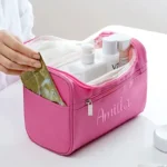 Waterproof Embroidered Name Makeup Bag Personalized Large Capacity Trendy Beauty Organizer Perfect Gift for Her Daily Travel Use - Image 3